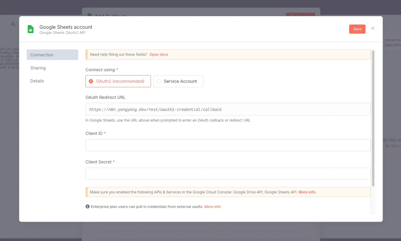 우당탕탕 N8N - (1) Credentials from Google